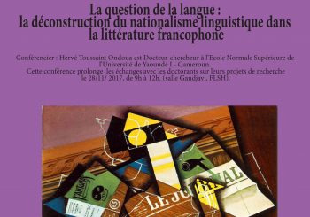 Hervé Toussaint Ondoua, « La question de la langue : la déconstruction du nationalisme linguistique dans la littérature francophone »