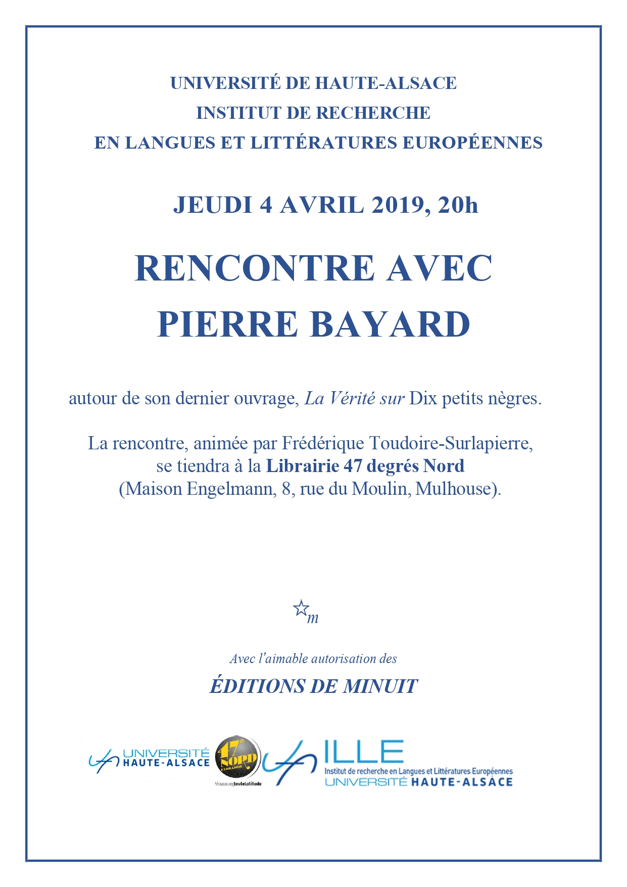 image de Affiche rencontre avec Pierre Bayard
