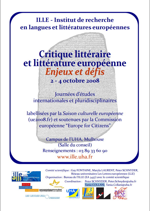 image de Affiche critique littéraire et littérature européenne