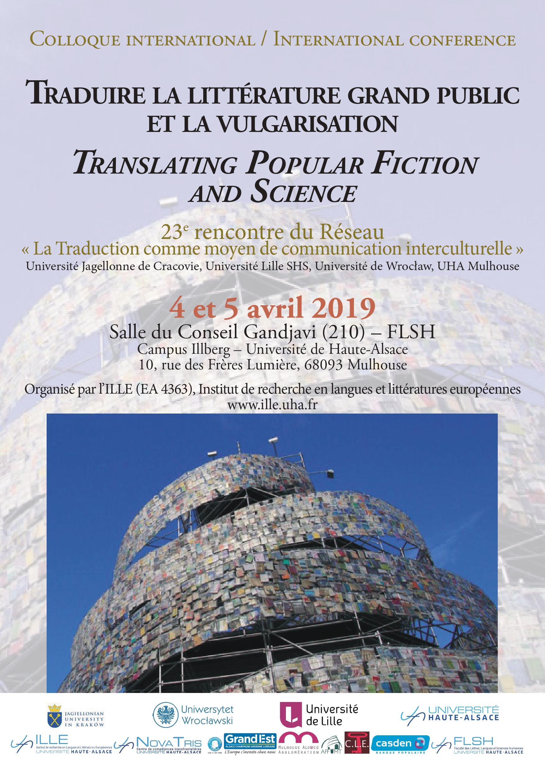 image de Affiche traduire la littérature grand public et la vulgarisation