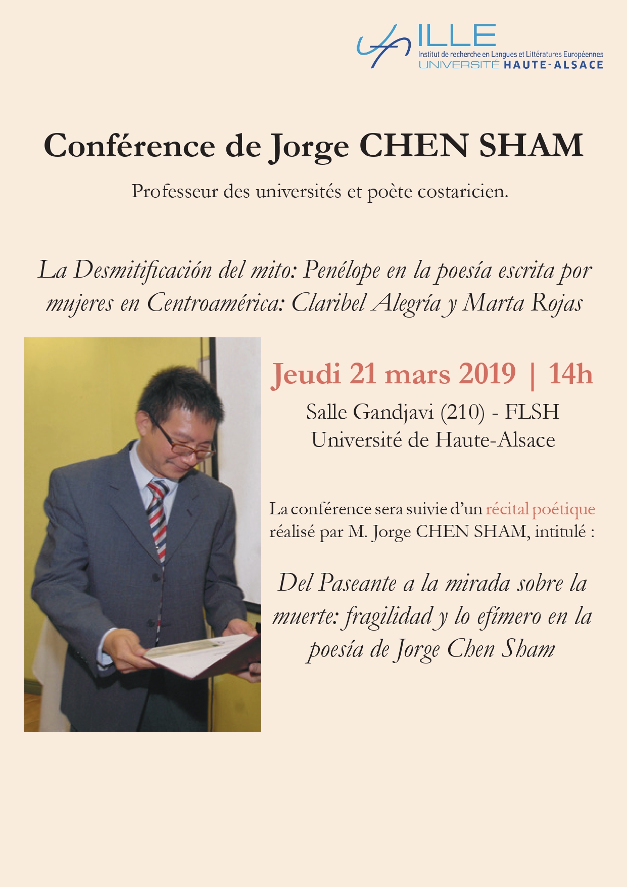 image de Affiche conférence de Jorge Chen Sham