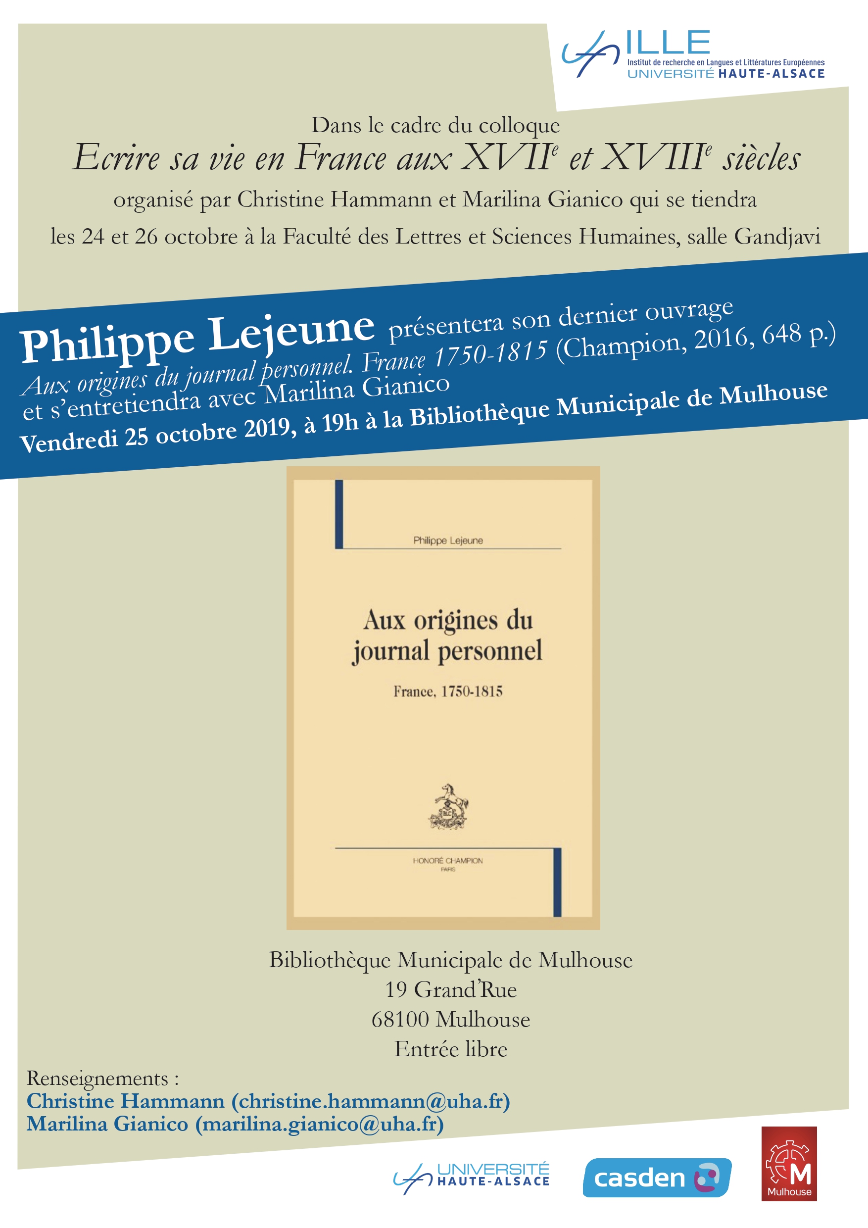 image de Affiche écrire sa vie en France aux XVII et XVIIIème